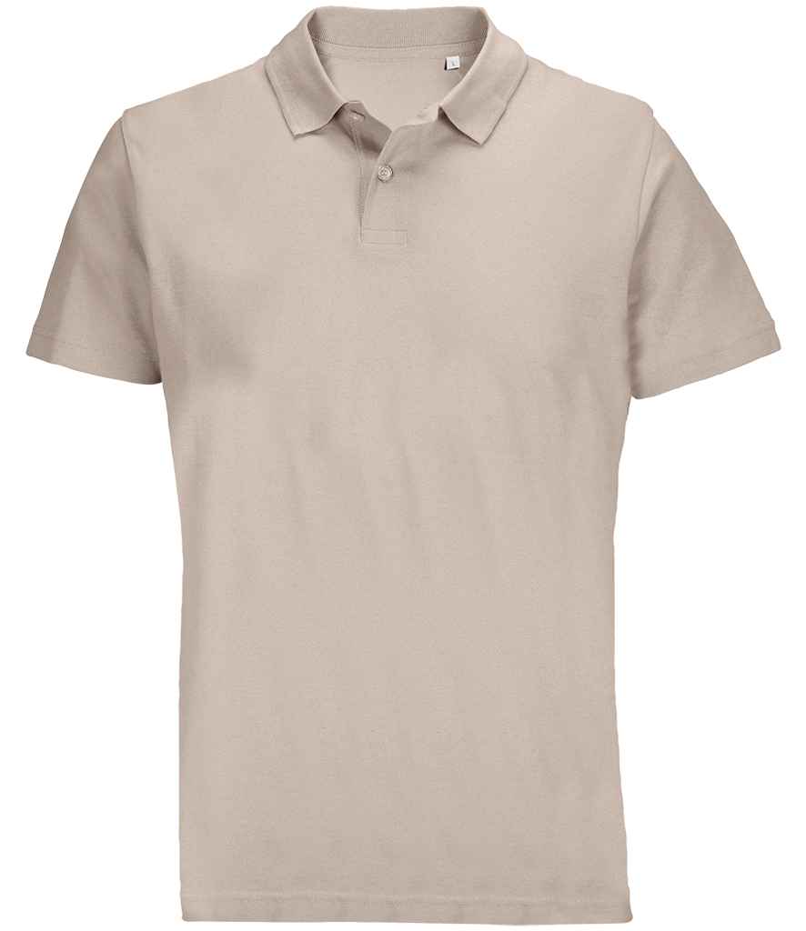 SOL'S Unisex Pulse Twin Piqué Polo Shirt in Rope, front view