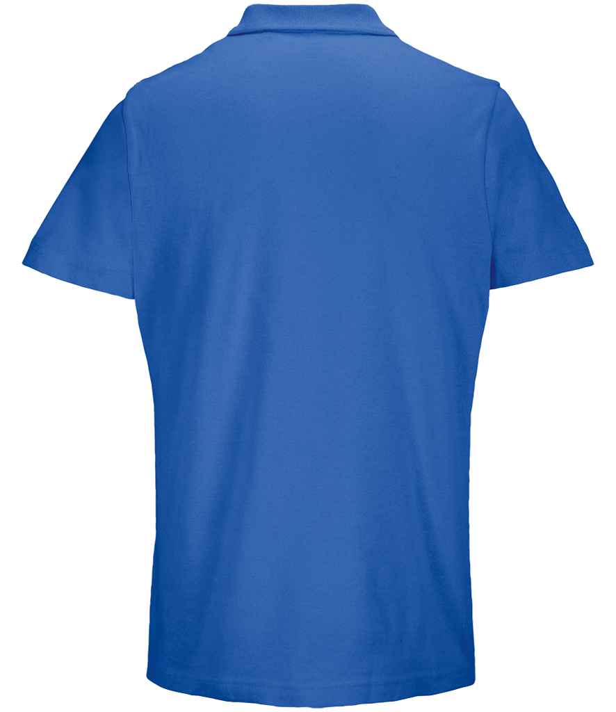SOL'S Unisex Pulse Twin Piqué Polo Shirt in Royal Blue, back view
