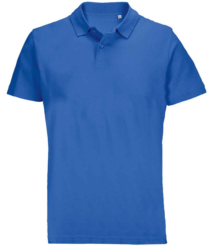 SOL'S Unisex Pulse Twin Piqué Polo Shirt in Royal Blue, front view