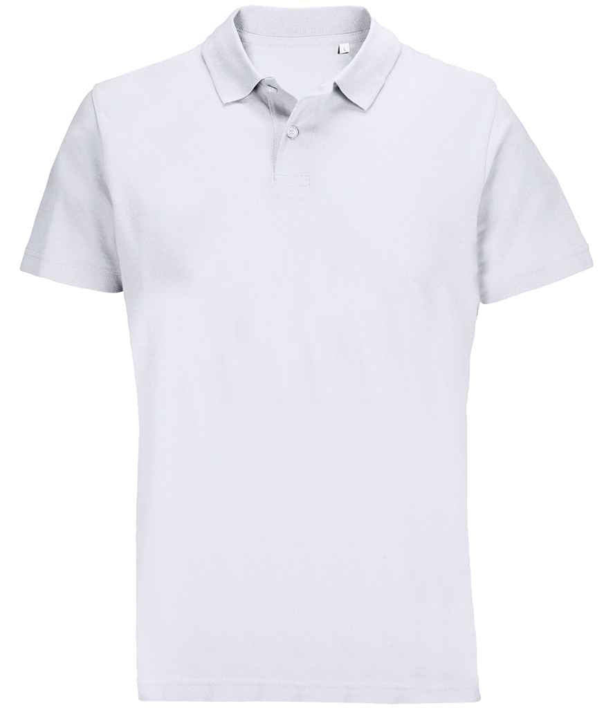 SOL'S Unisex Pulse Twin Piqué Polo Shirt in White, front view