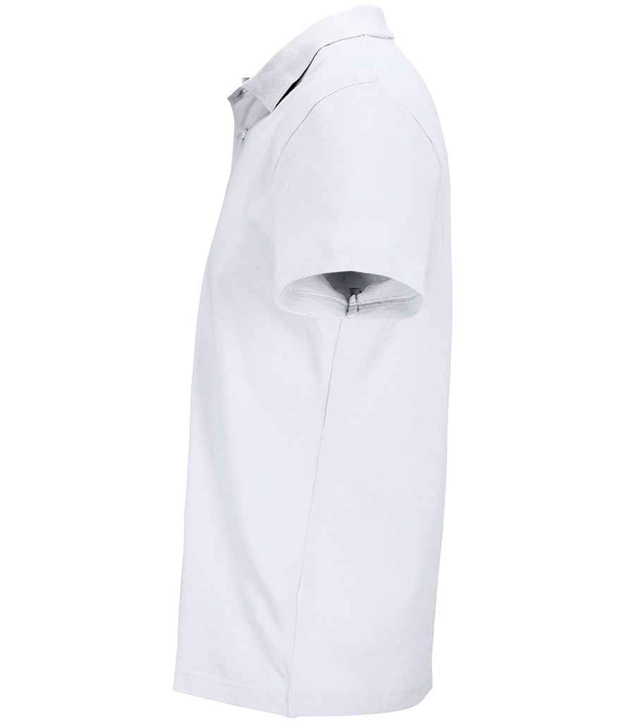 SOL'S Unisex Pulse Twin Piqué Polo Shirt in White, side view