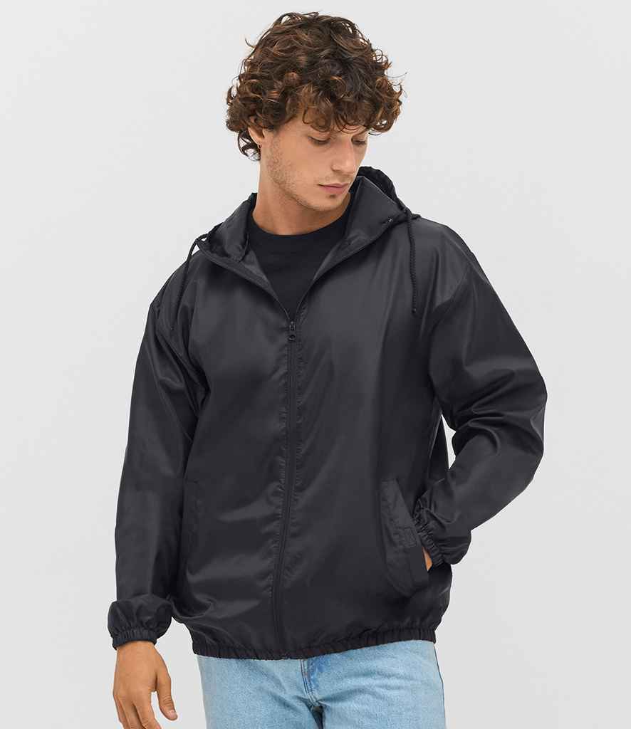 SOL'S Shield Unisex Windbreaker Jacket in Black