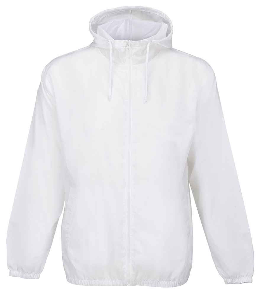 SOL'S Shield Unisex Windbreaker Jacket in White, front view
