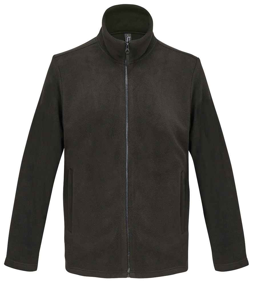 SOL'S Unisex Nitro Micro Fleece Jacket in Black, front view