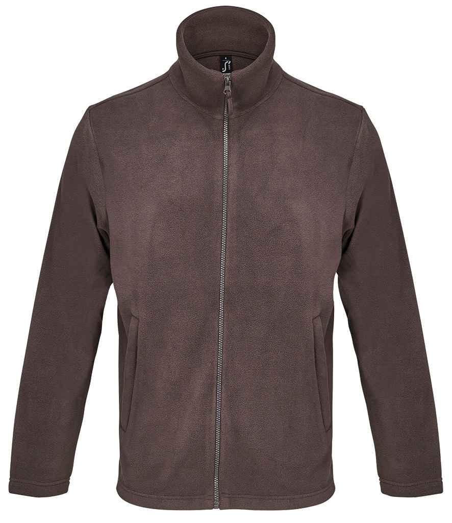 SOL'S Unisex Nitro Micro Fleece Jacket in Dark Chocolate, front view