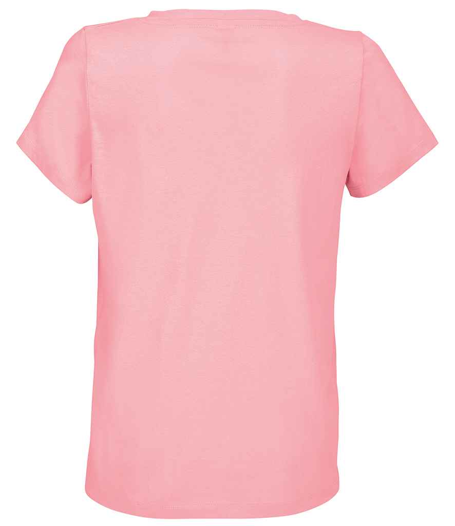 SOL'S Ladies Regent V Neck T-Shirt in Candy Pink, back view