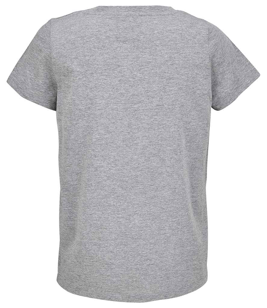 SOL'S Ladies Regent V Neck T-Shirt in Grey Marl, back view