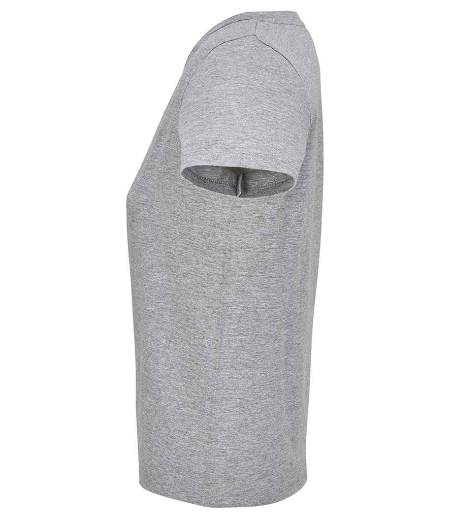 SOL'S Ladies Regent V Neck T-Shirt in Grey Marl, side view