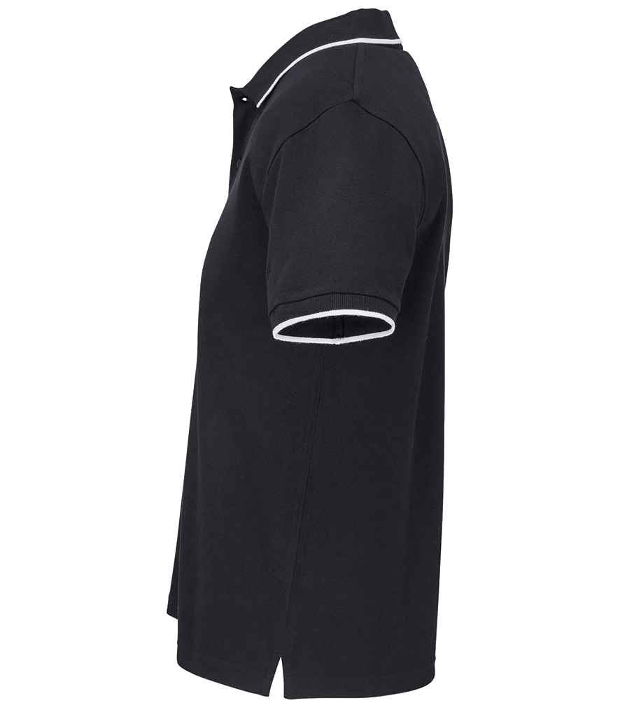 SOL'S Unisex Palermo Polo Shirt in Black/White, back view