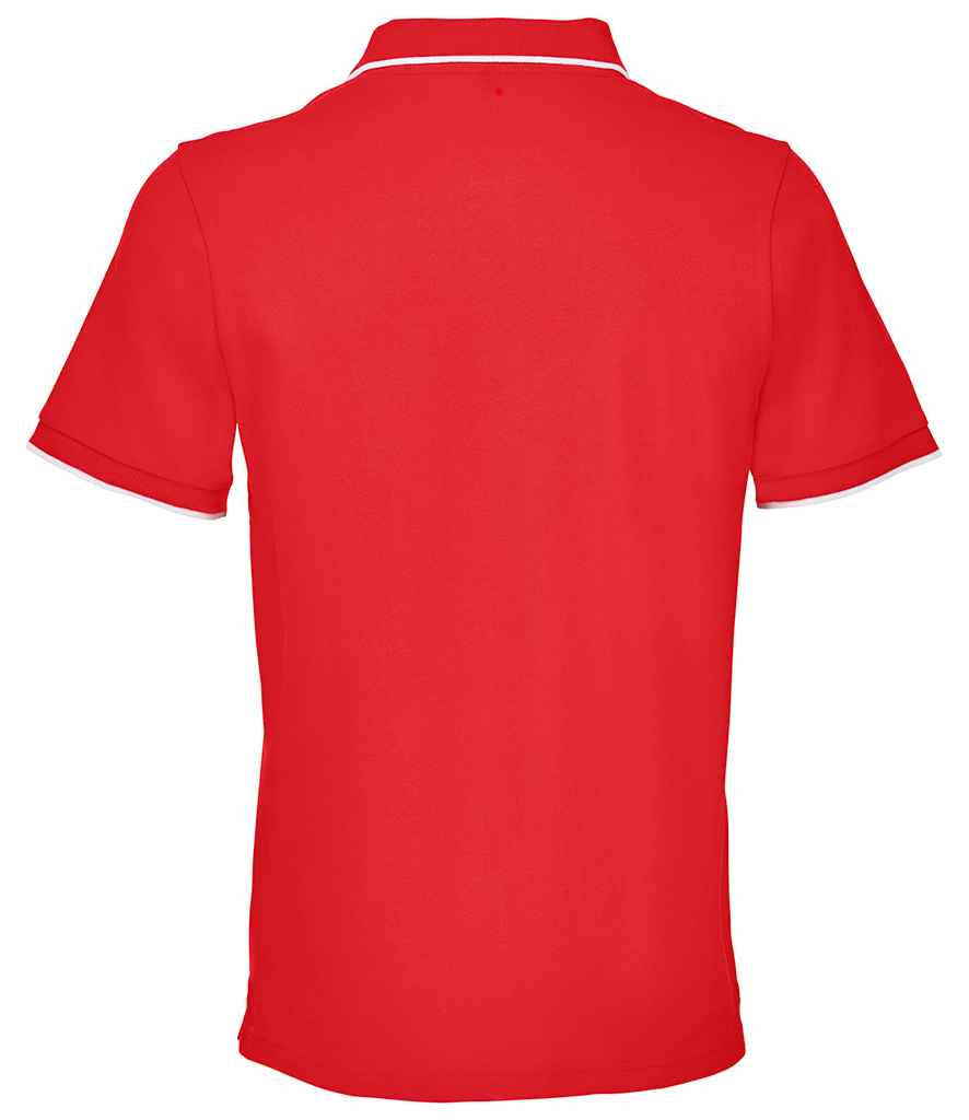 SOL'S Unisex Palermo Polo Shirt in Bright Red/White, back view