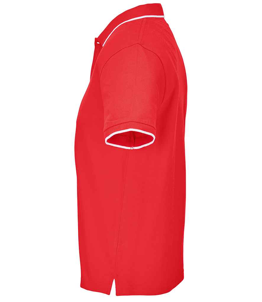 SOL'S Unisex Palermo Polo Shirt in Bright Red/White, side view