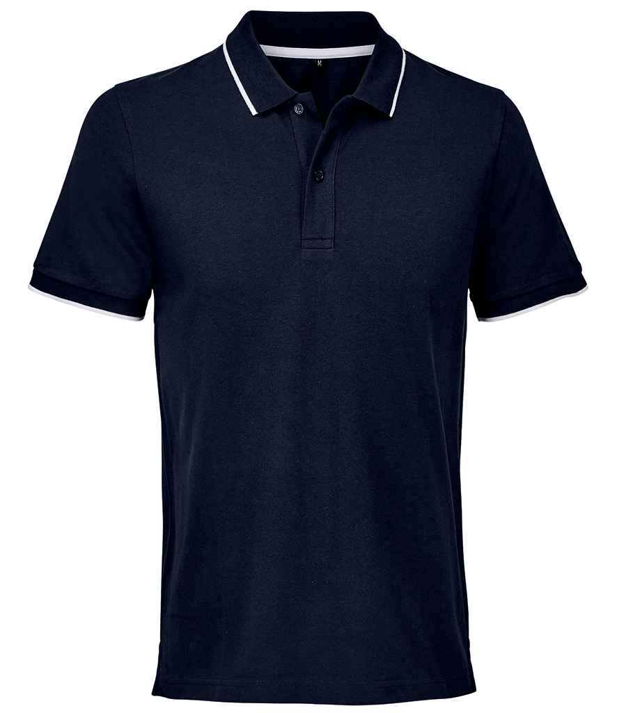 SOL'S Unisex Palermo Polo Shirt in French Navy/White, front view