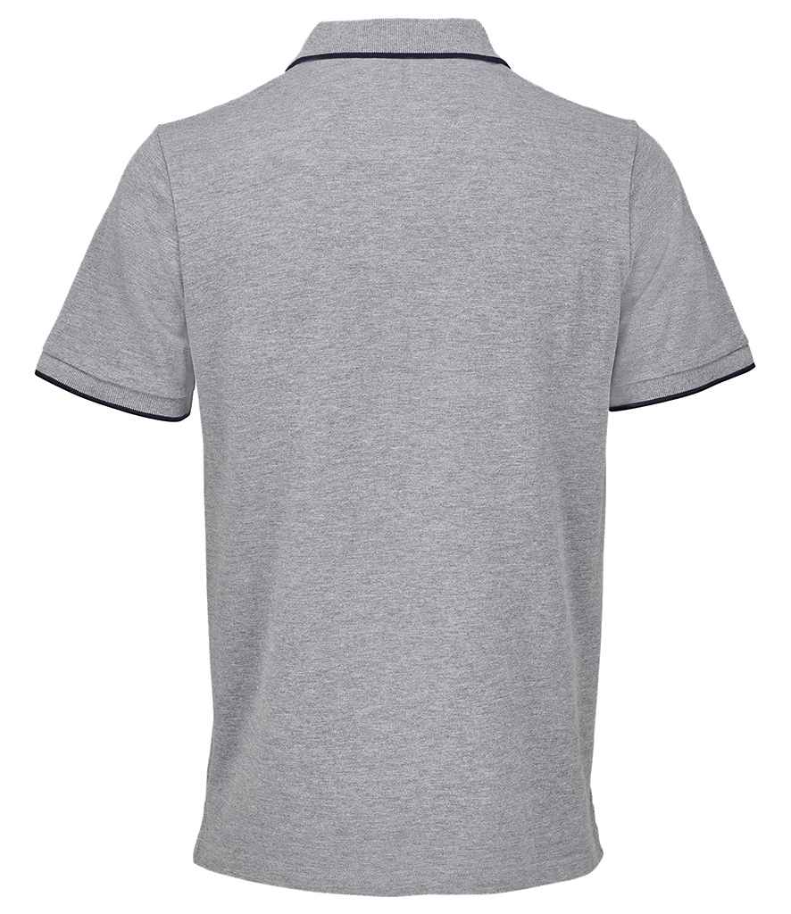 SOL'S Unisex Palermo Polo Shirt in Grey Marl/French Navy, back view
