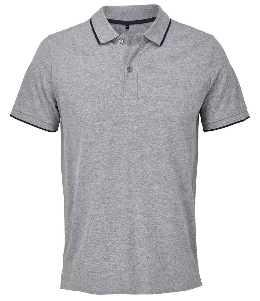 SOL'S Unisex Palermo Polo Shirt in Grey Marl/French Navy, front view