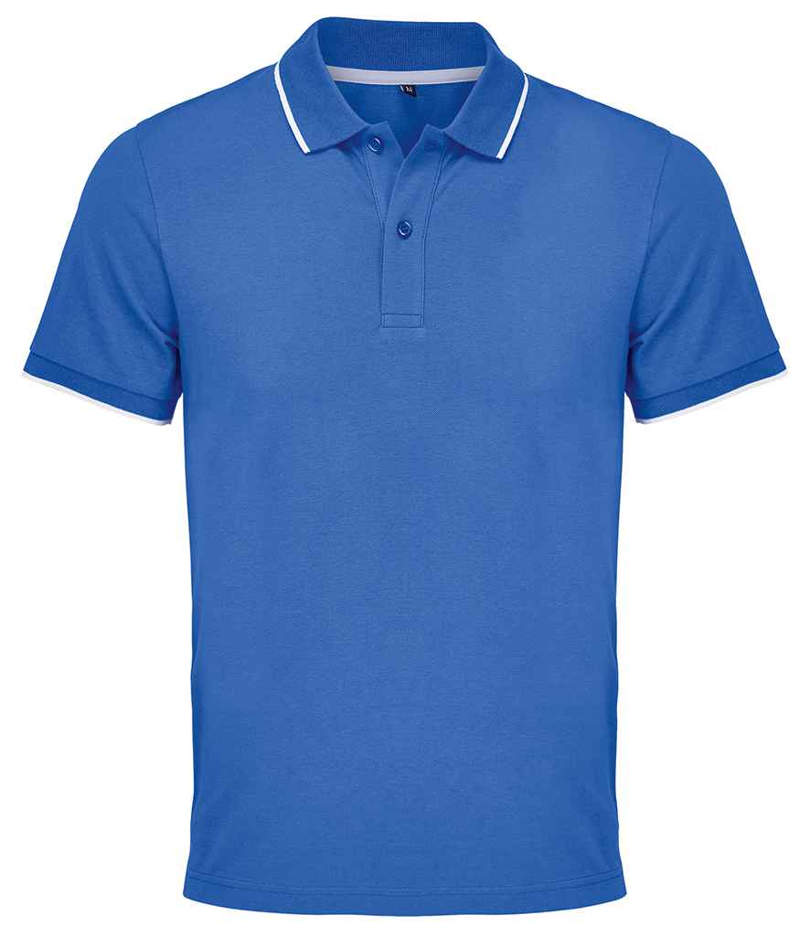 SOL'S Unisex Palermo Polo Shirt in Royal Blue/White, front view