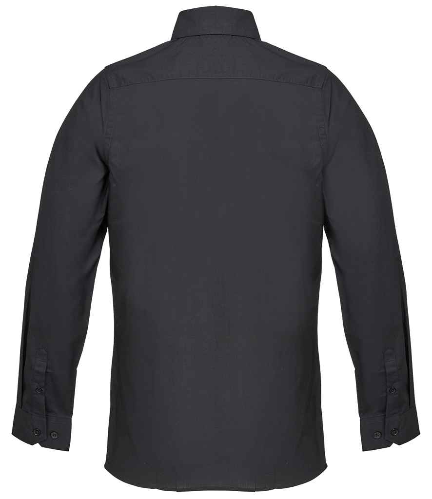 SOL'S Bailey Long Sleeve Poplin Shirt in Black, back view