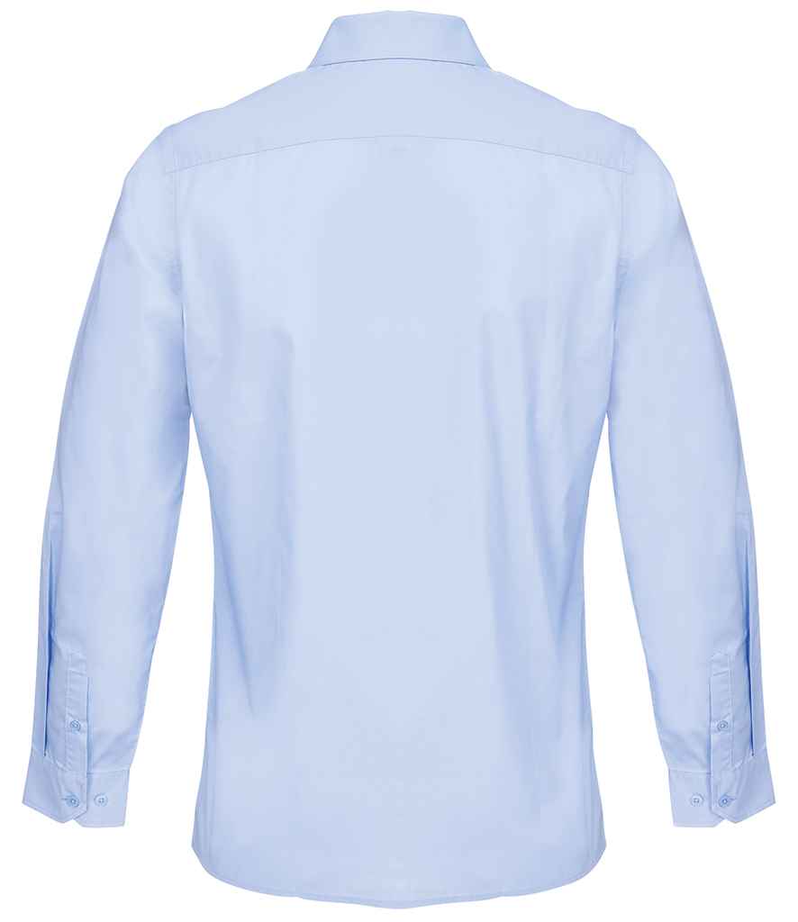 SOL'S Bailey Long Sleeve Poplin Shirt in Sky Blue, back view