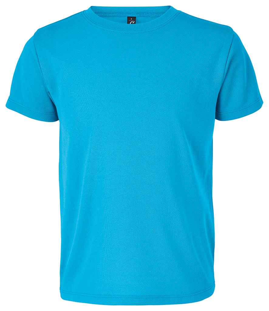 SOL'S Kids Sprint Sports T-Shirt in Aqua, front view