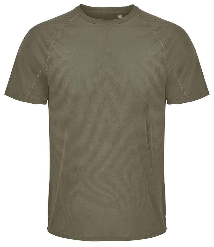 SOL'S Vortex Ripstop Performance T-Shirt in Army, front view