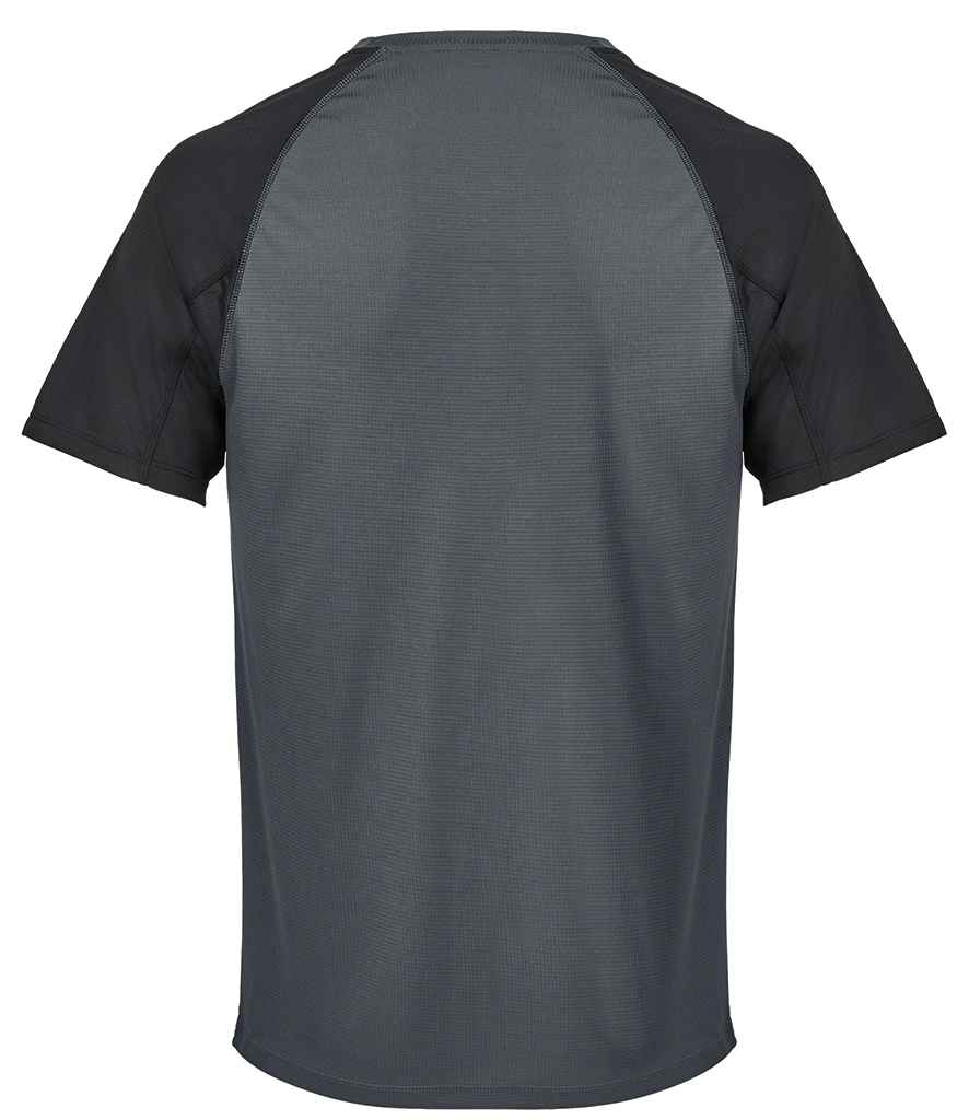 SOL'S Vortex Ripstop Performance T-Shirt in Black/Charcoal, back view