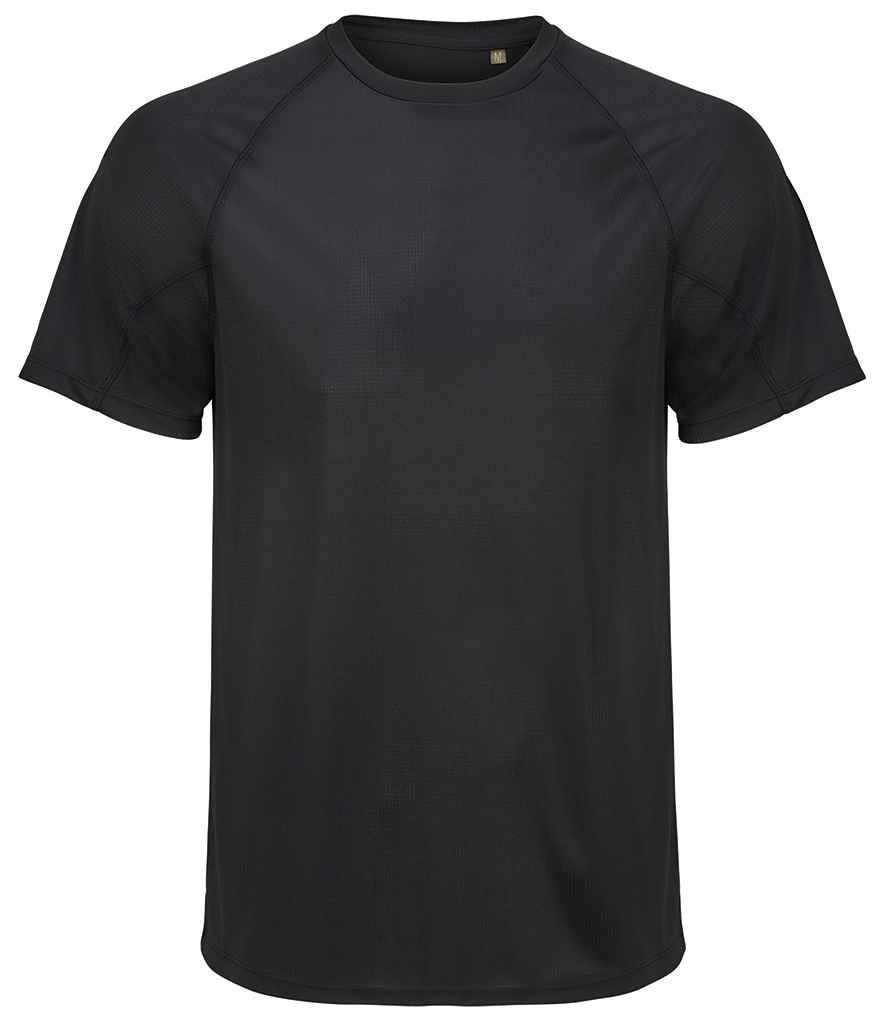 SOL'S Vortex Ripstop Performance T-Shirt in Black, front view
