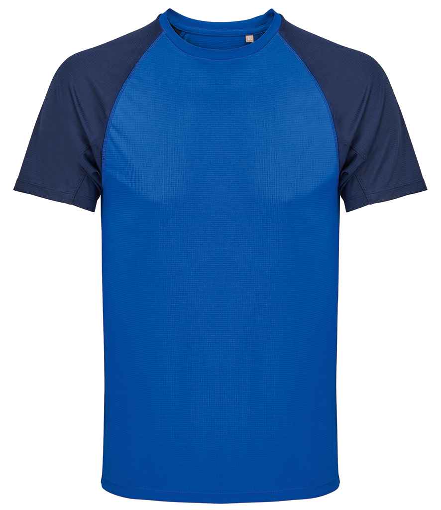 SOL'S Vortex Ripstop Performance T-Shirt in French Navy/Royal Blue, front view