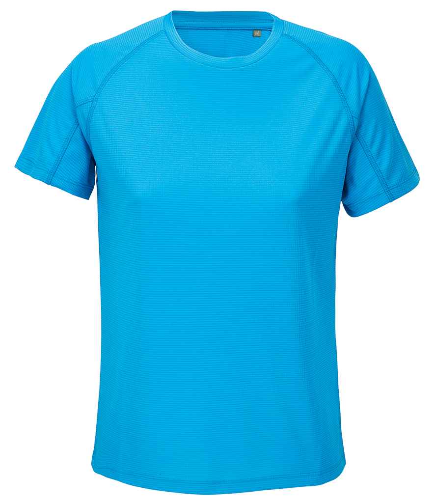 SOL'S Ladies Vortex Ripstop Performance T-Shirt in Aqua, front view