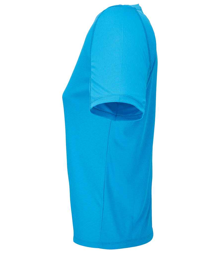 SOL'S Ladies Vortex Ripstop Performance T-Shirt in Aqua, side view