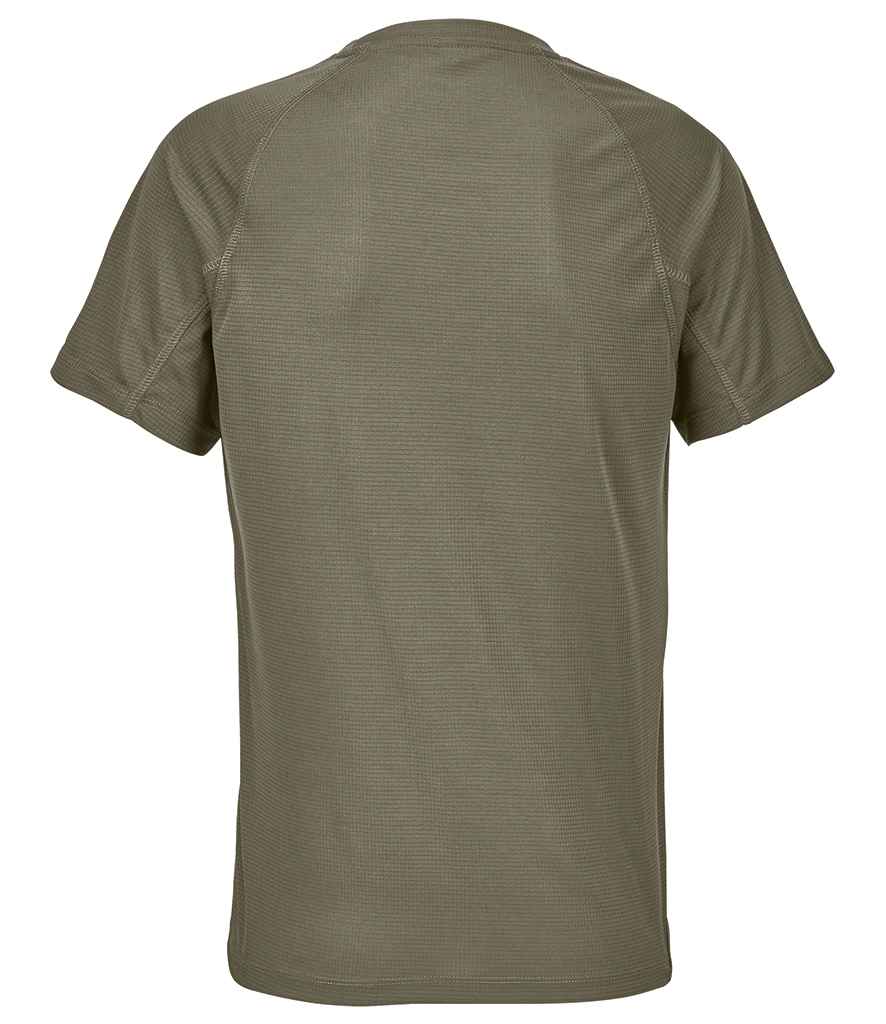 SOL'S Ladies Vortex Ripstop Performance T-Shirt in Army, back view
