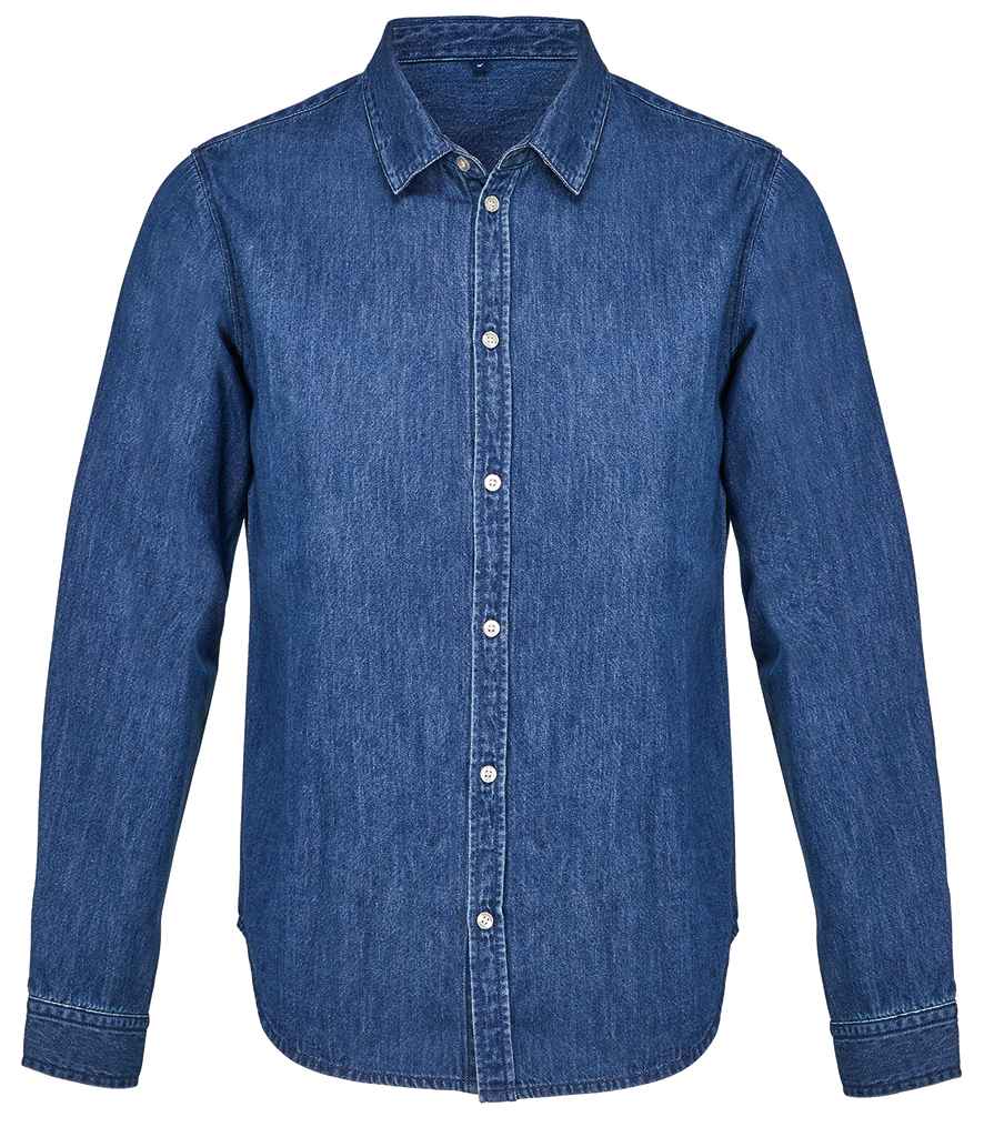 NEOBLU Bennett Denim Shirt in Stonewash Denim, front view