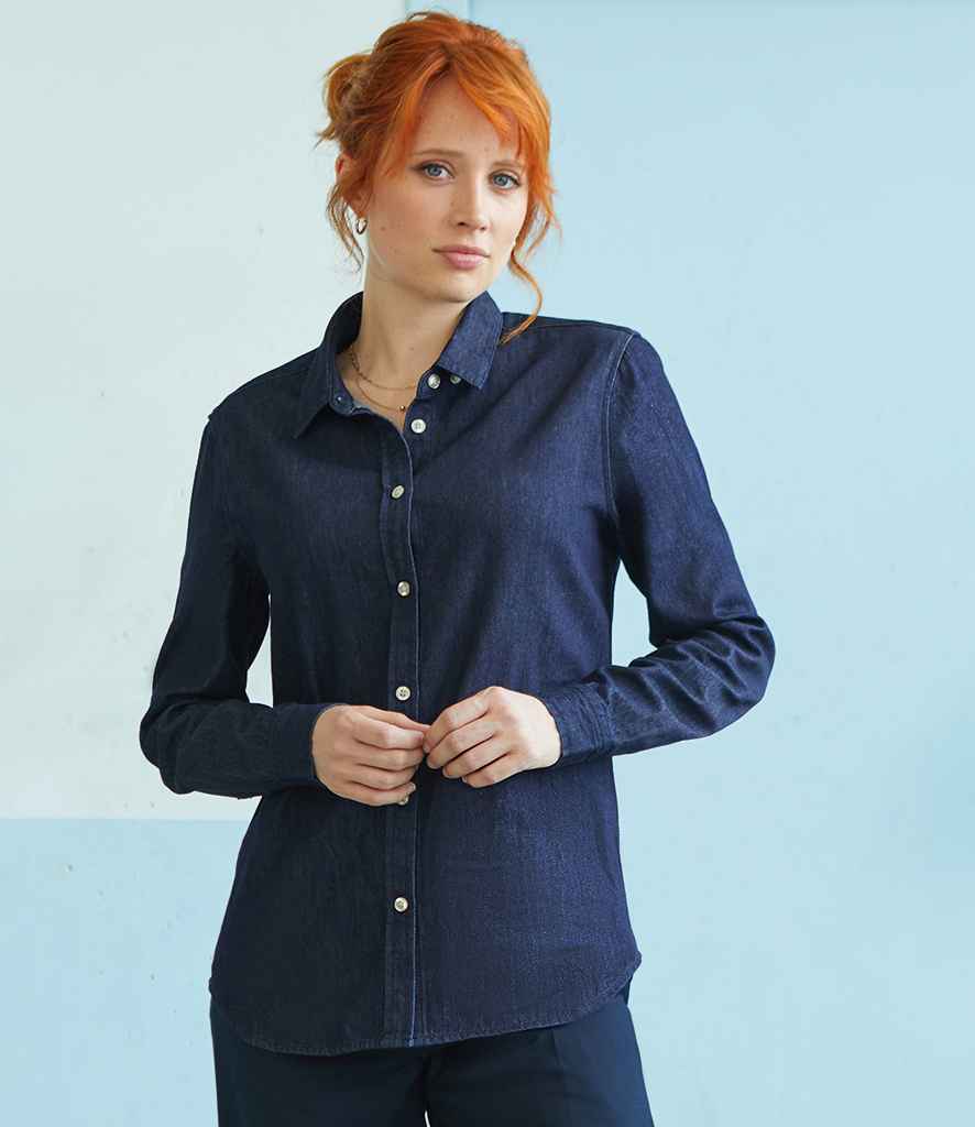 NEOBLU Ladies Bennett Denim Shirt in Brut Denim