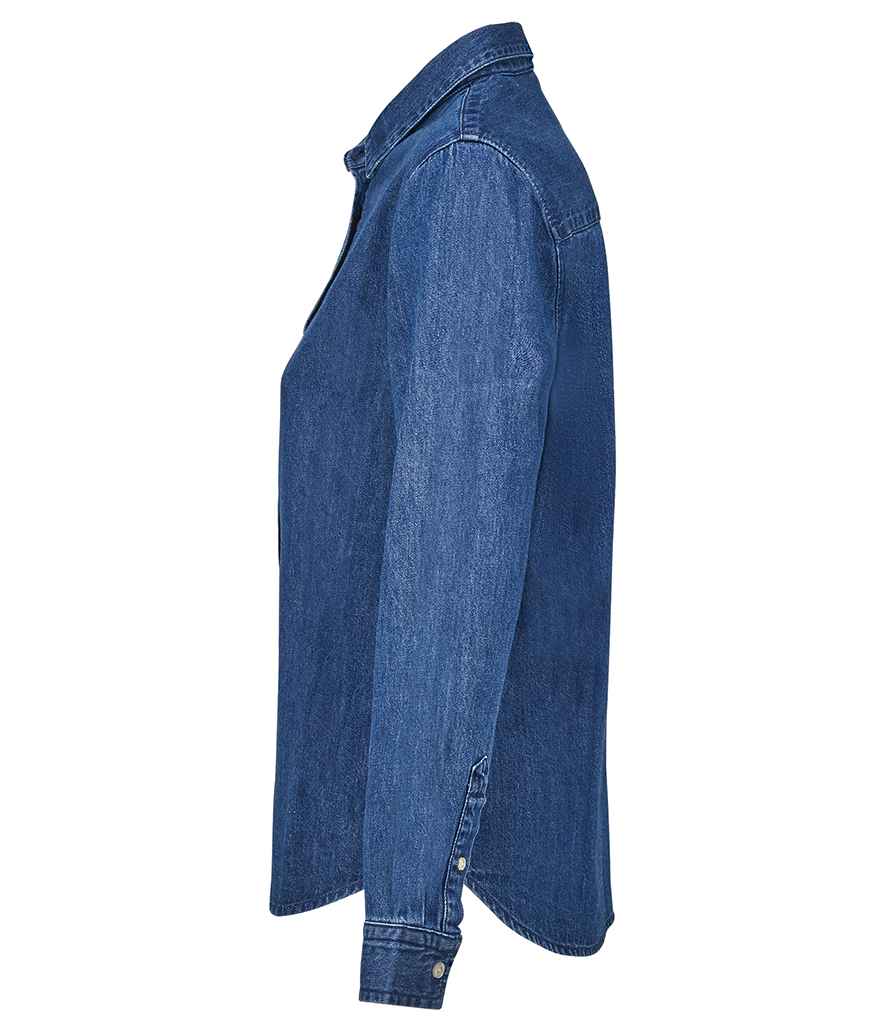 NEOBLU Ladies Bennett Denim Shirt in Stonewash Denim, side view