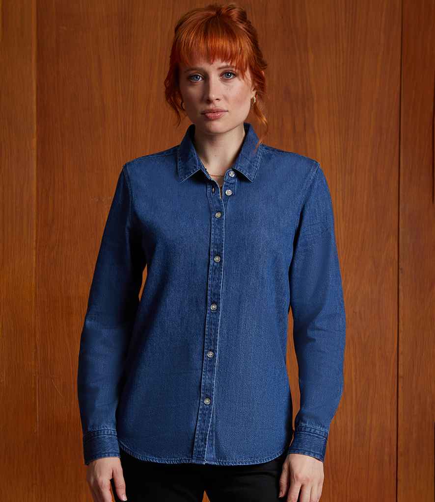 NEOBLU Ladies Bennett Denim Shirt in Stonewash Denim