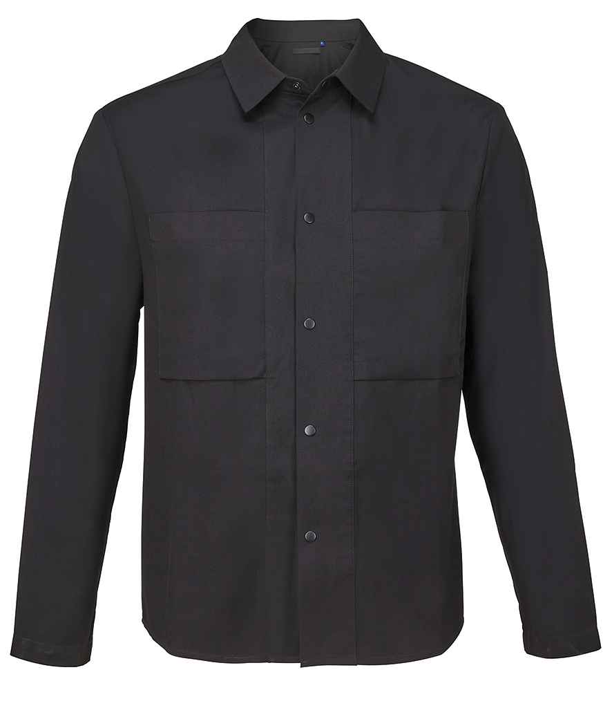 NEOBLU Unisex Madden Overshirt in Deep Black, front view