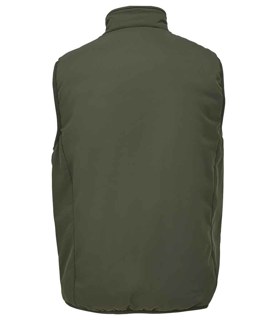 SOL'S Unisex Falcon Padded Bodywarmer in Army, back view