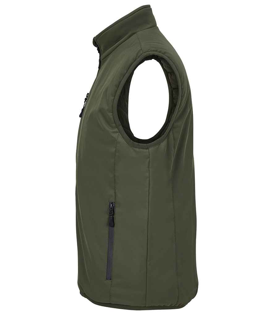 SOL'S Unisex Falcon Padded Bodywarmer in Army, side view