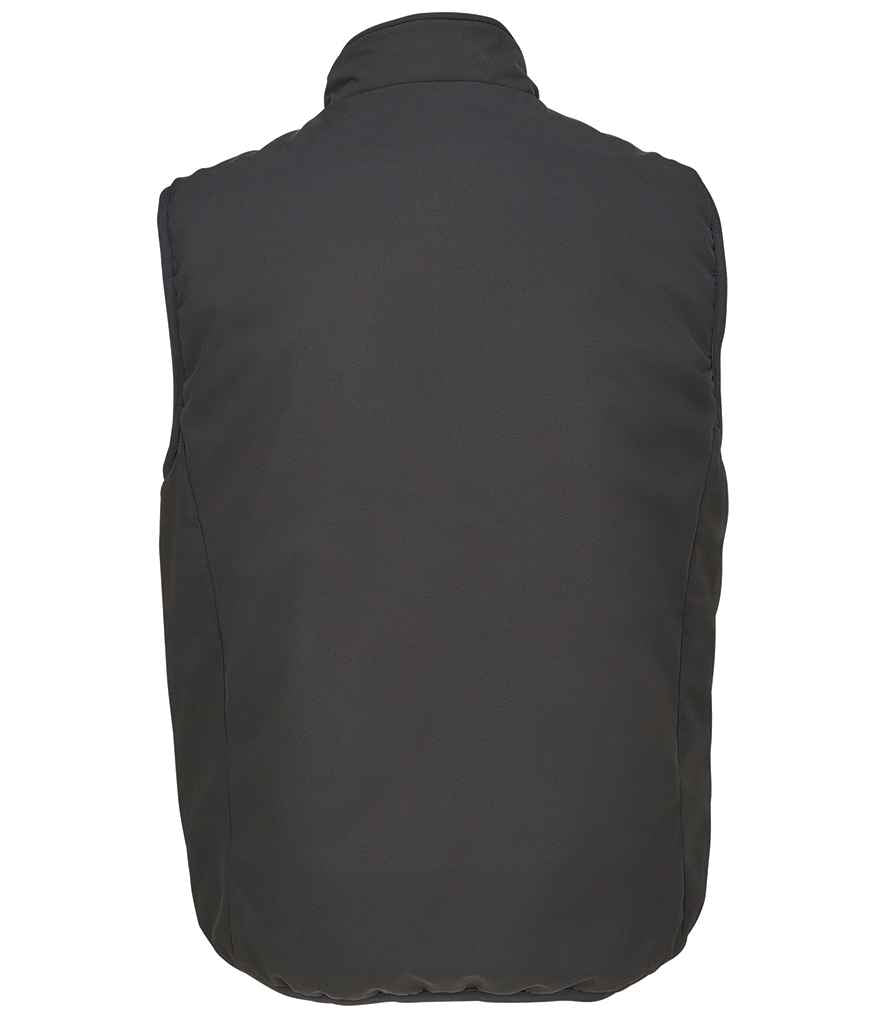 SOL'S Unisex Falcon Padded Bodywarmer in Black, back view