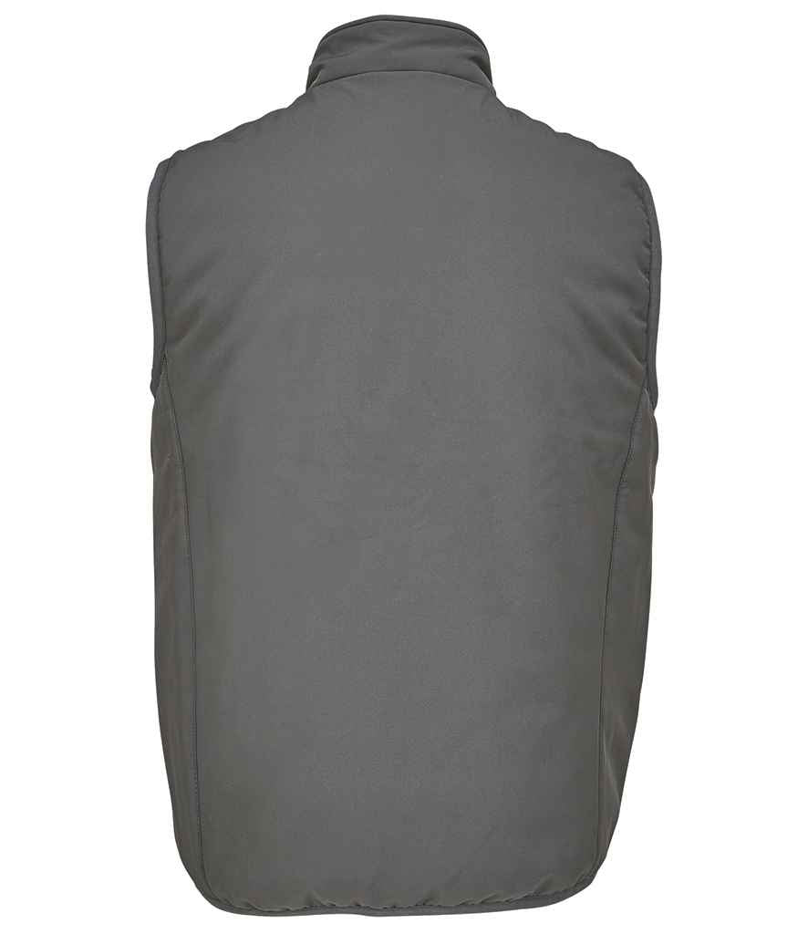 SOL'S Unisex Falcon Padded Bodywarmer in Charcoal, back view