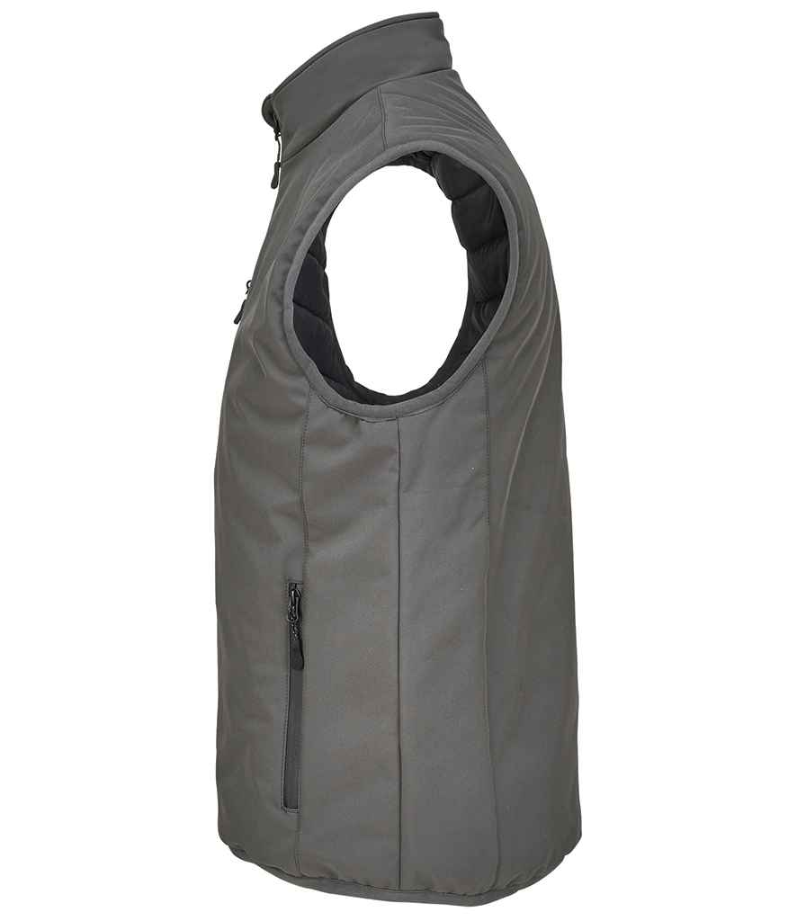 SOL'S Unisex Falcon Padded Bodywarmer in Charcoal, side view