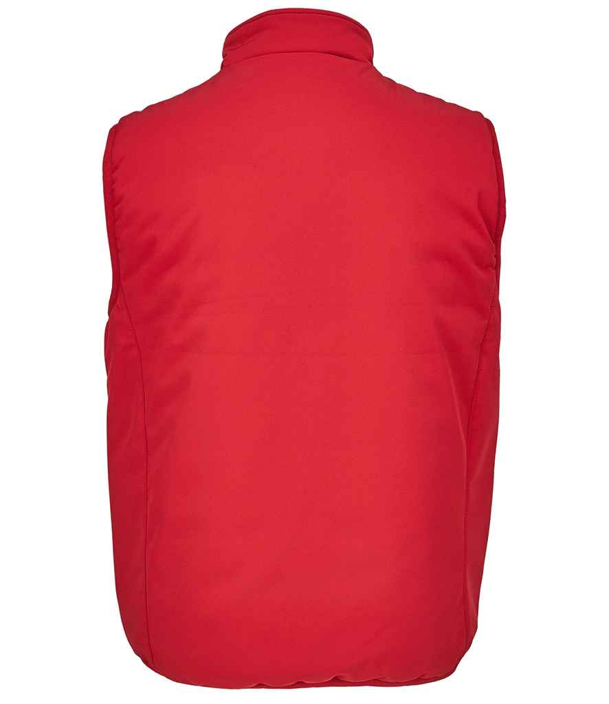 SOL'S Unisex Falcon Padded Bodywarmer in Pepper Red, back view
