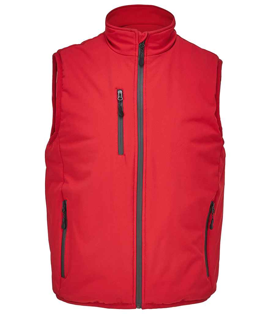SOL'S Unisex Falcon Padded Bodywarmer in Pepper Red, front view