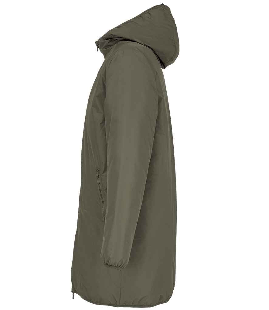 SOL'S Unisex Reverse Parka Jacket in Army, side view