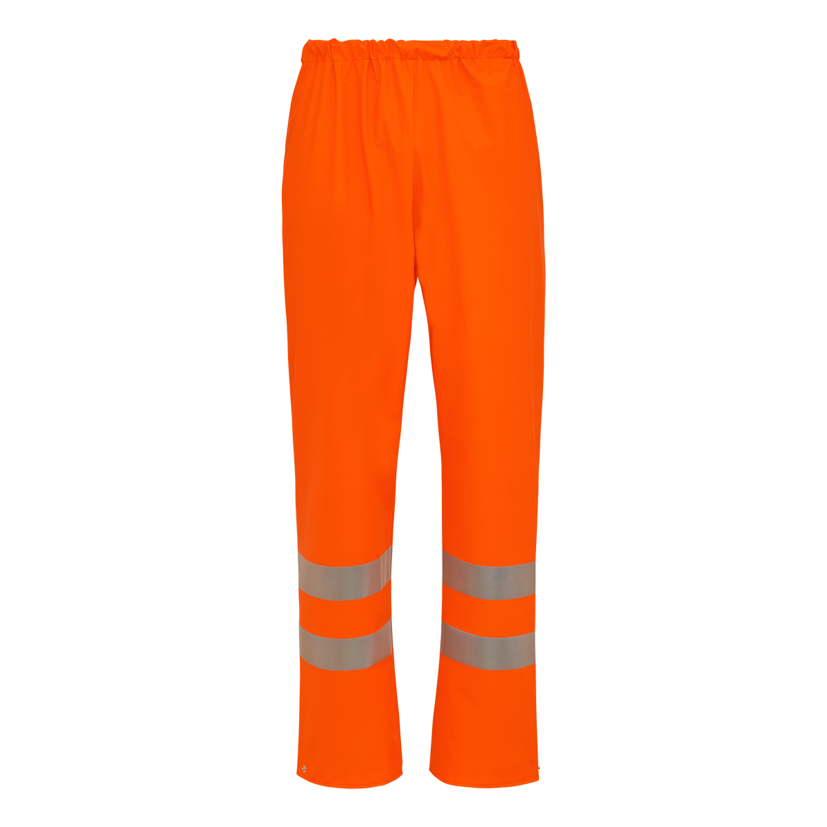 ELKA Rainwear PU visible Waist trousers with reflective tape in Fl. Orange, front view