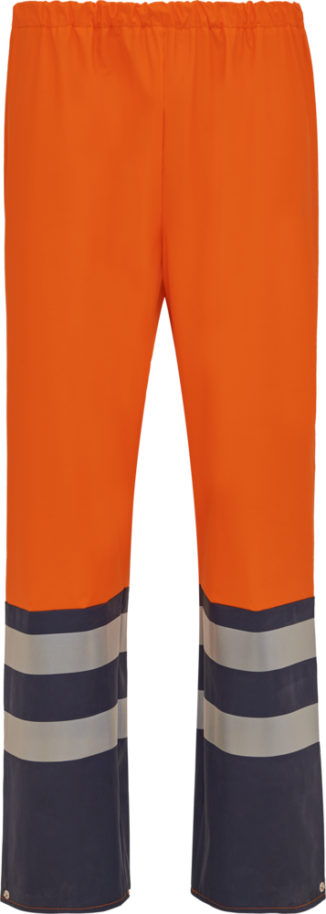 ELKA Rainwear PU visible Waist trousers with reflective tape in Fl. Orange/Navy