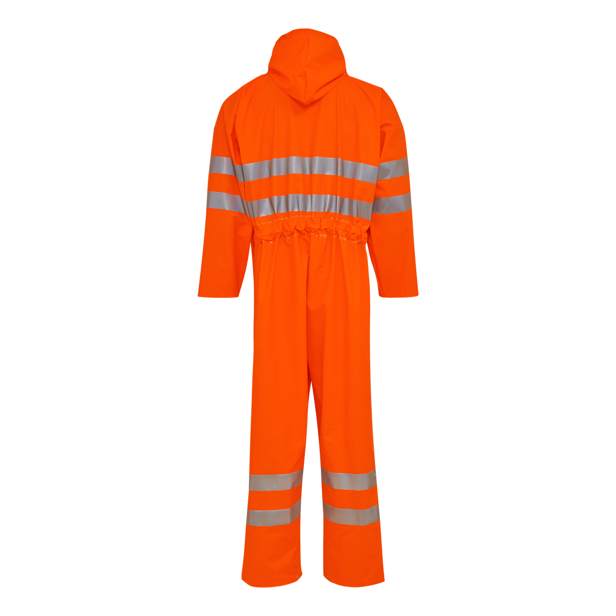 ELKA Rainwear PU visible coverall with reflective tape in Fl. Orange