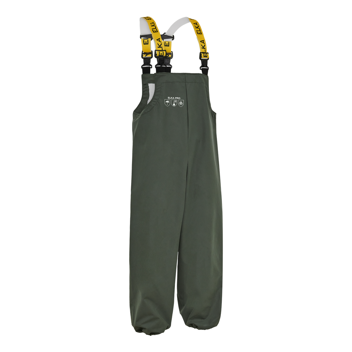 ELKA Rainwear ELKA PRO Bib & Brace in Olive, front view