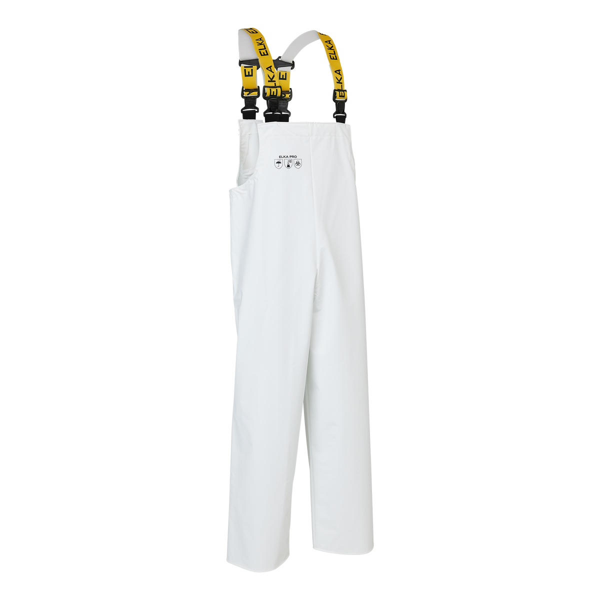 ELKA Rainwear ELKA PRO Bib & Brace in White, front view