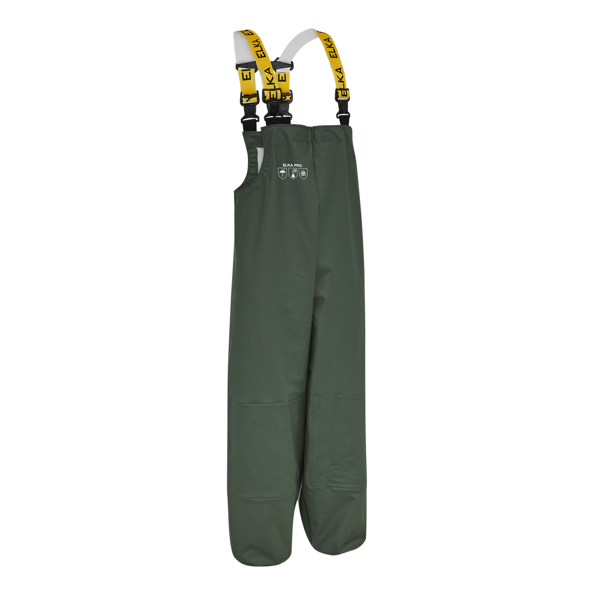 ELKA Rainwear ELKA PRO Bib & Brace w/ knee reinforcement in Olive, front view