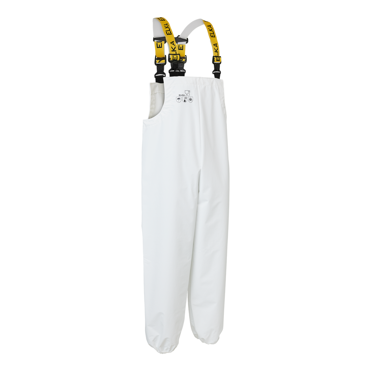 ELKA Rainwear ELKA FOOD Bib & Brace G&F in White, front view