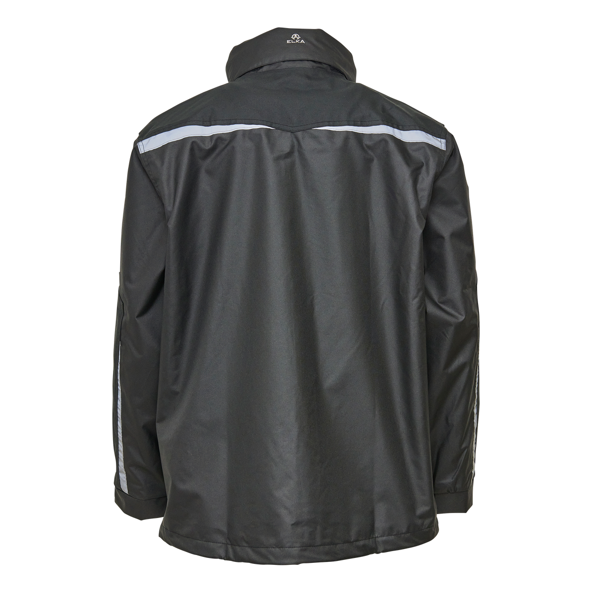 ELKA Rainwear Working Xtreme Oxford rain jacket with reflective tape in Black
